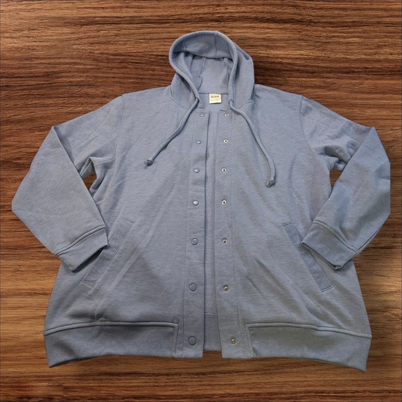 Blair Snap Front Hoodie Casual Jacket Lightweight‎ Comfy Blue Size L - Picture 1 of 6